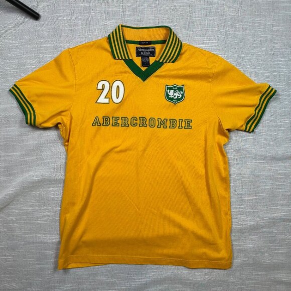Vintage Y2K Abercrombie & Fitch Collared Muscle Rugby / Soccer Shirt Size Large - Picture 1 of 5